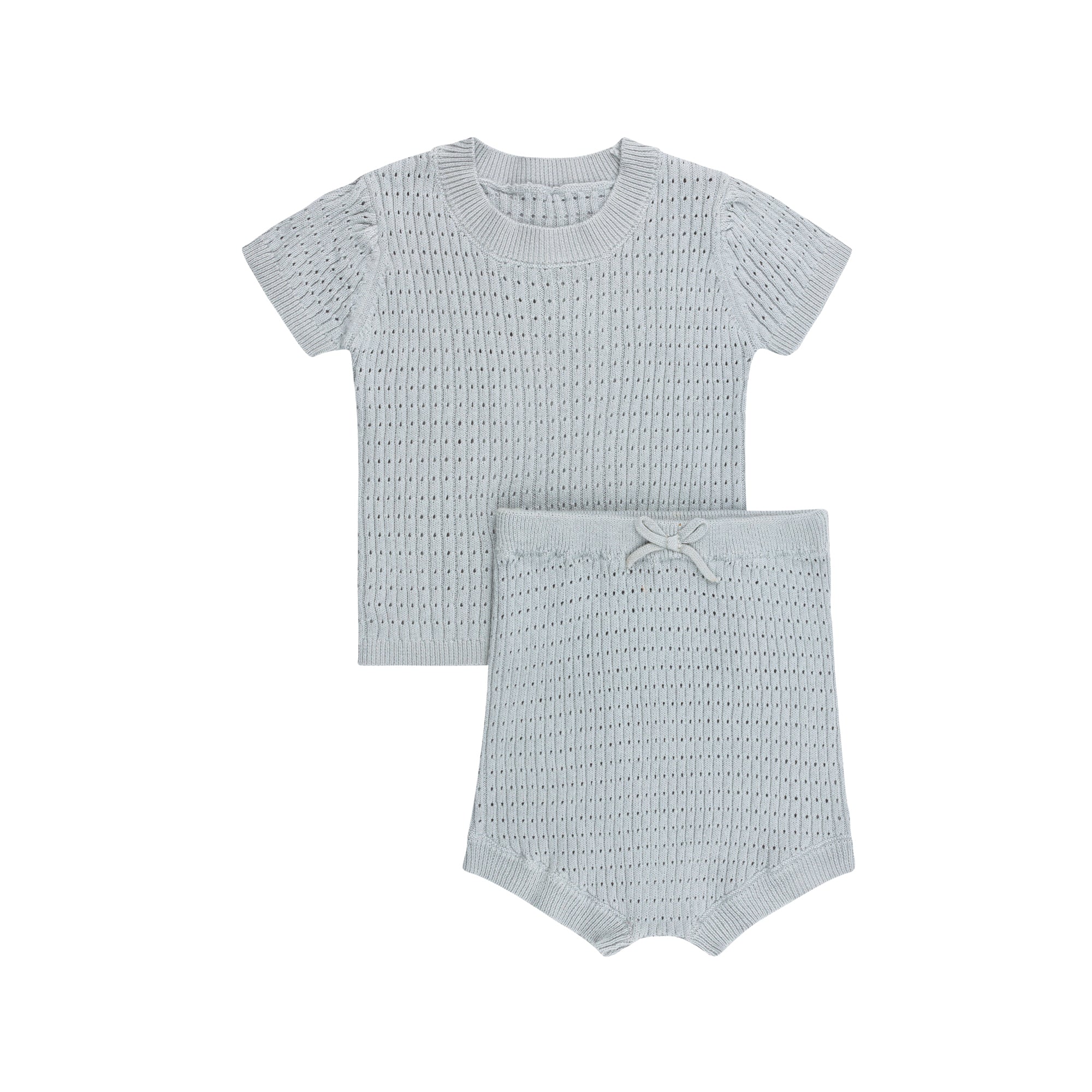 ⁠pointelle knit 2 piece short set