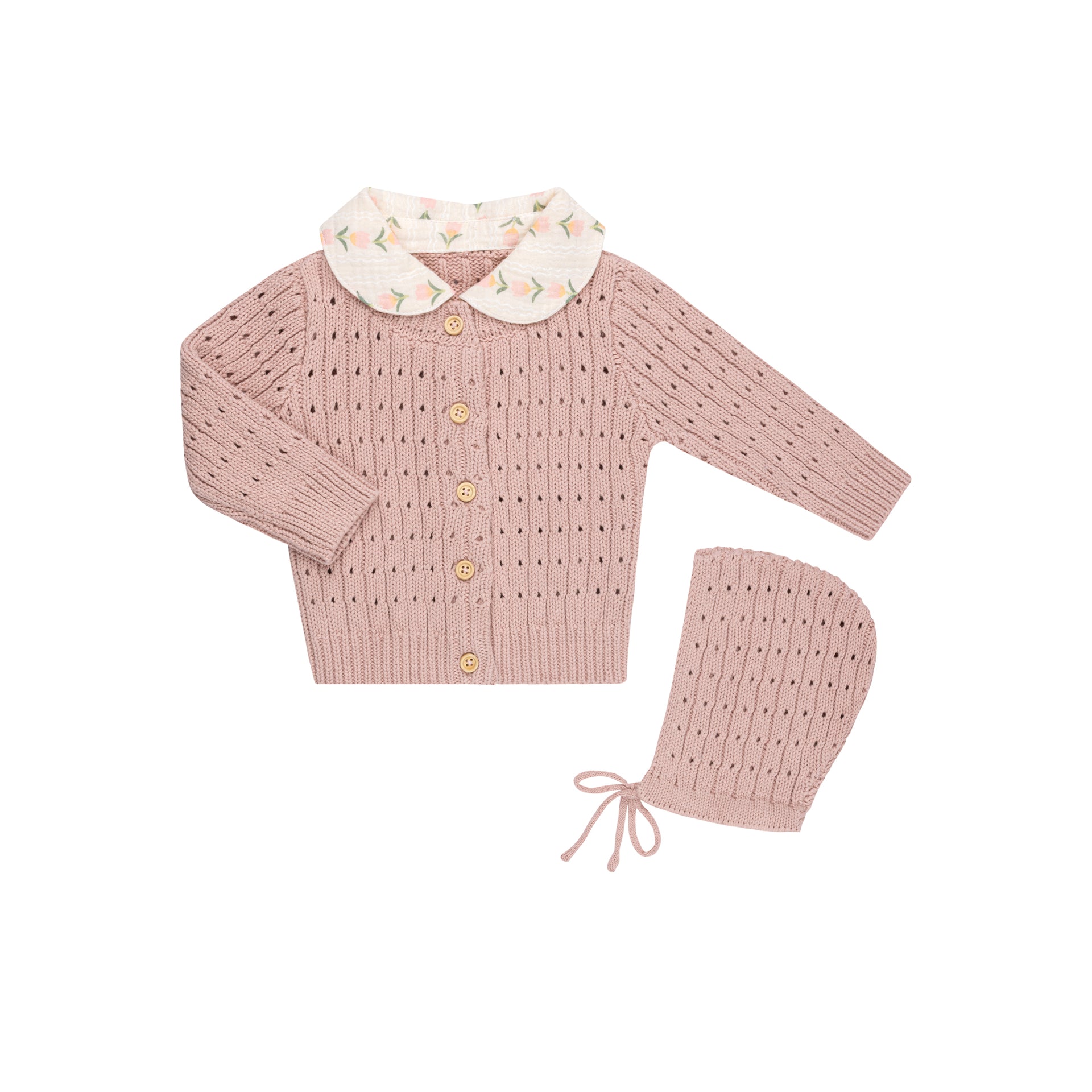 Pointelle Knit Cardigan – Tricot Bebe1