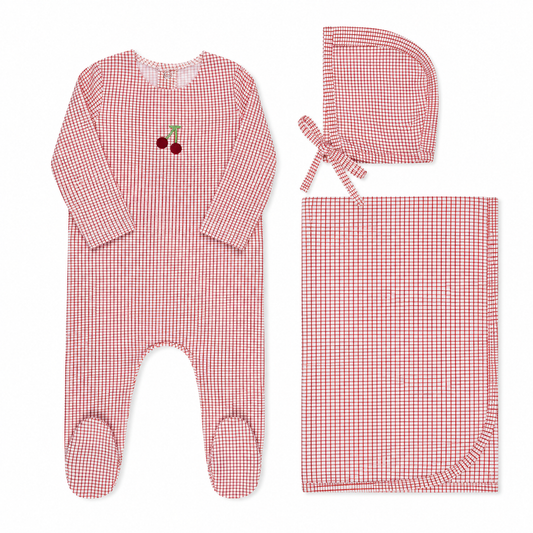 Checked  Layette Set