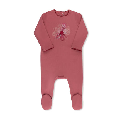 Embroidered Flower/Star Footie