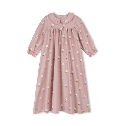 Floral print baby girl dress in premium cotton-spandex by Tricot Bebe