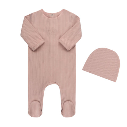 Embroidered Ribbed Layette Set