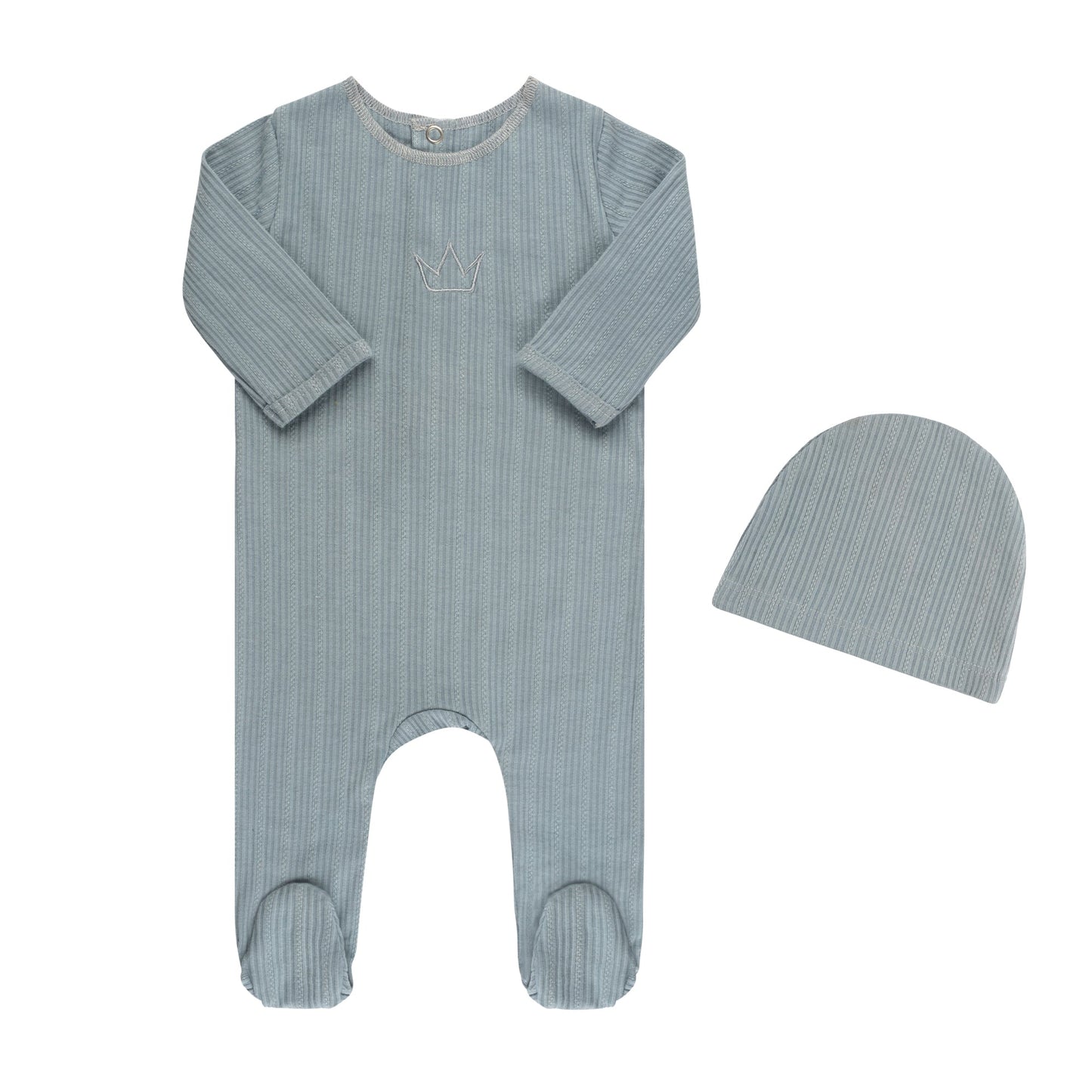 Embroidered Ribbed Layette Set