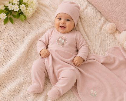 Crochet Applique (Cotton) Layette Set
