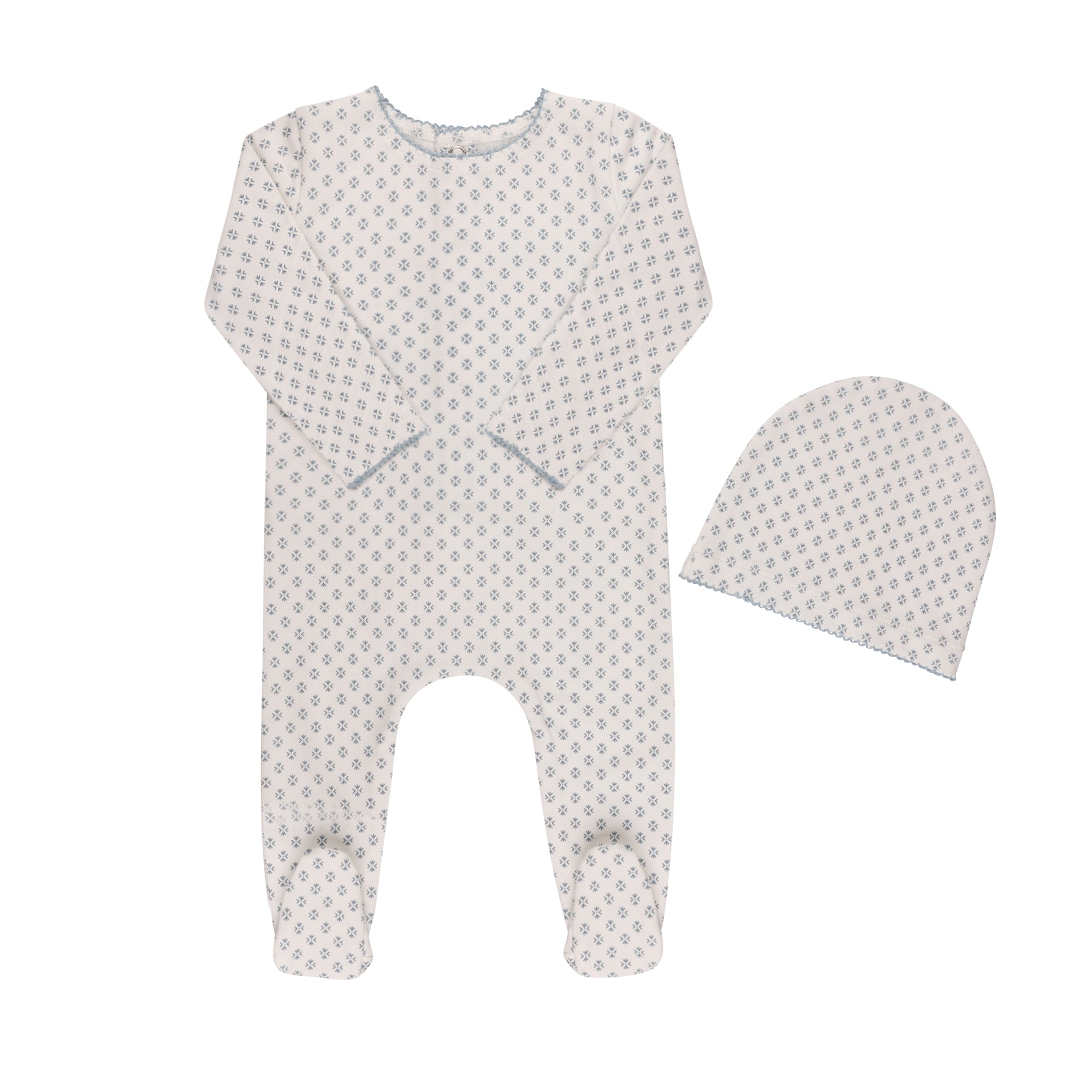 Ditsy Print Footie & Hat