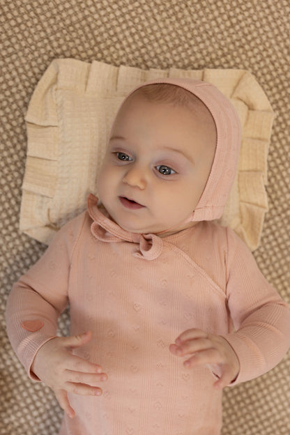 Pointelle Kimono Circle/Heart Footie