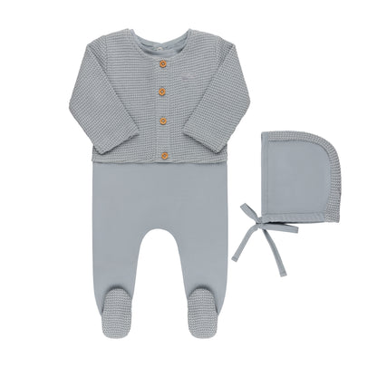 Faux Cardigan Footie & Hat