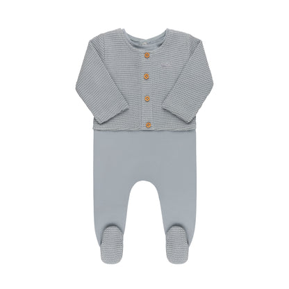 Faux Cardigan Footie & Hat