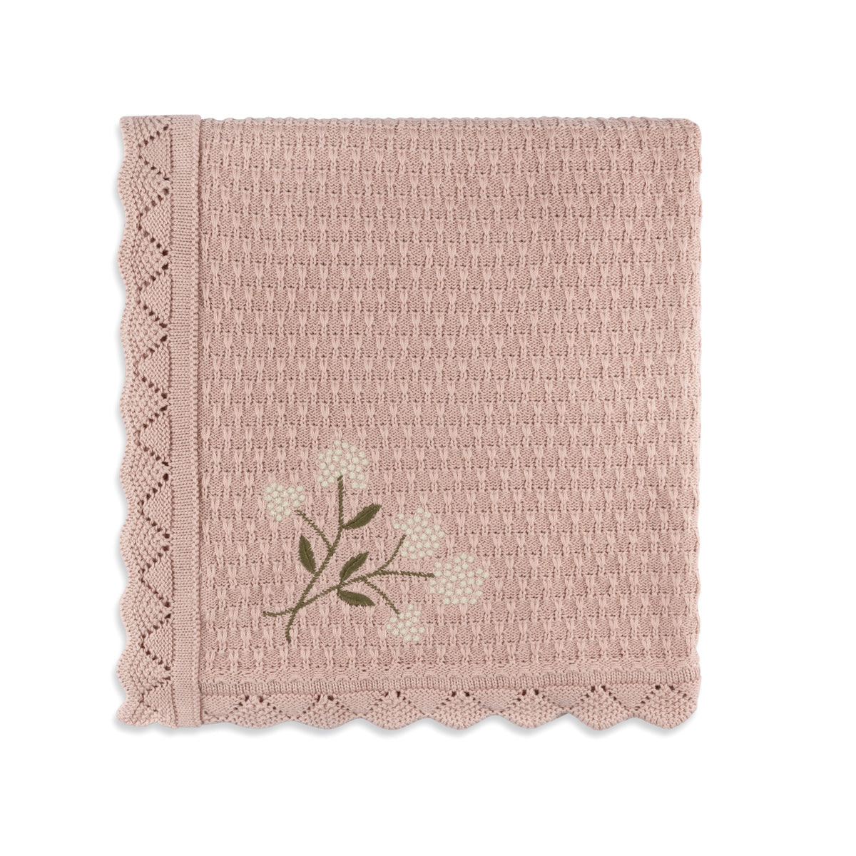 Floral Knit Collection pink blanket