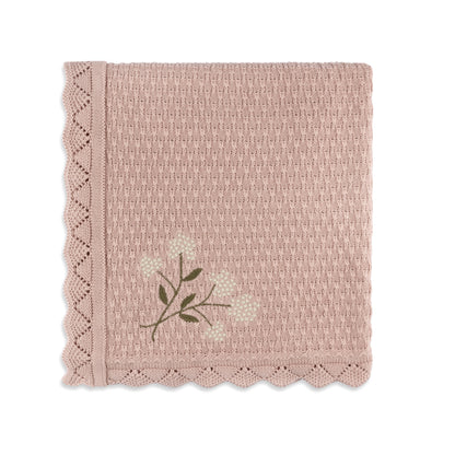 Floral Knit Collection pink blanket