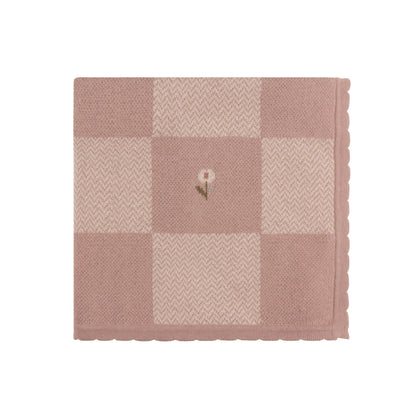 Jacquard knit baby blanket by Tricot Bebe, ideal as a baby shower gift