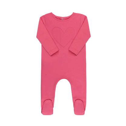 Ribbed Heart  Footie & Hat