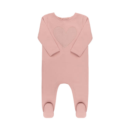 Ribbed Heart  Footie & Hat