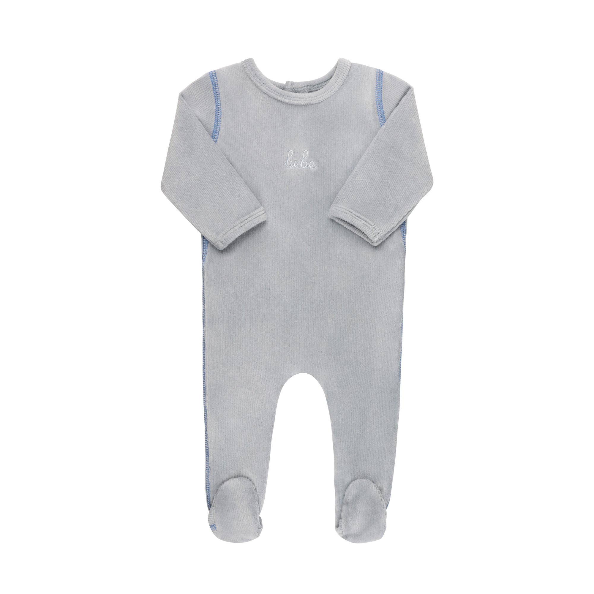 Ribbed Velour Bebe Footie & Hat