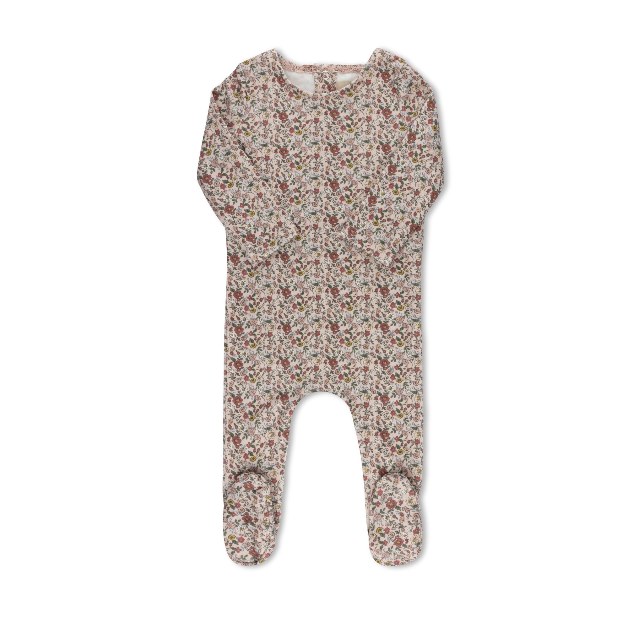 Floral pink baby footie without hat — TB by Tricot