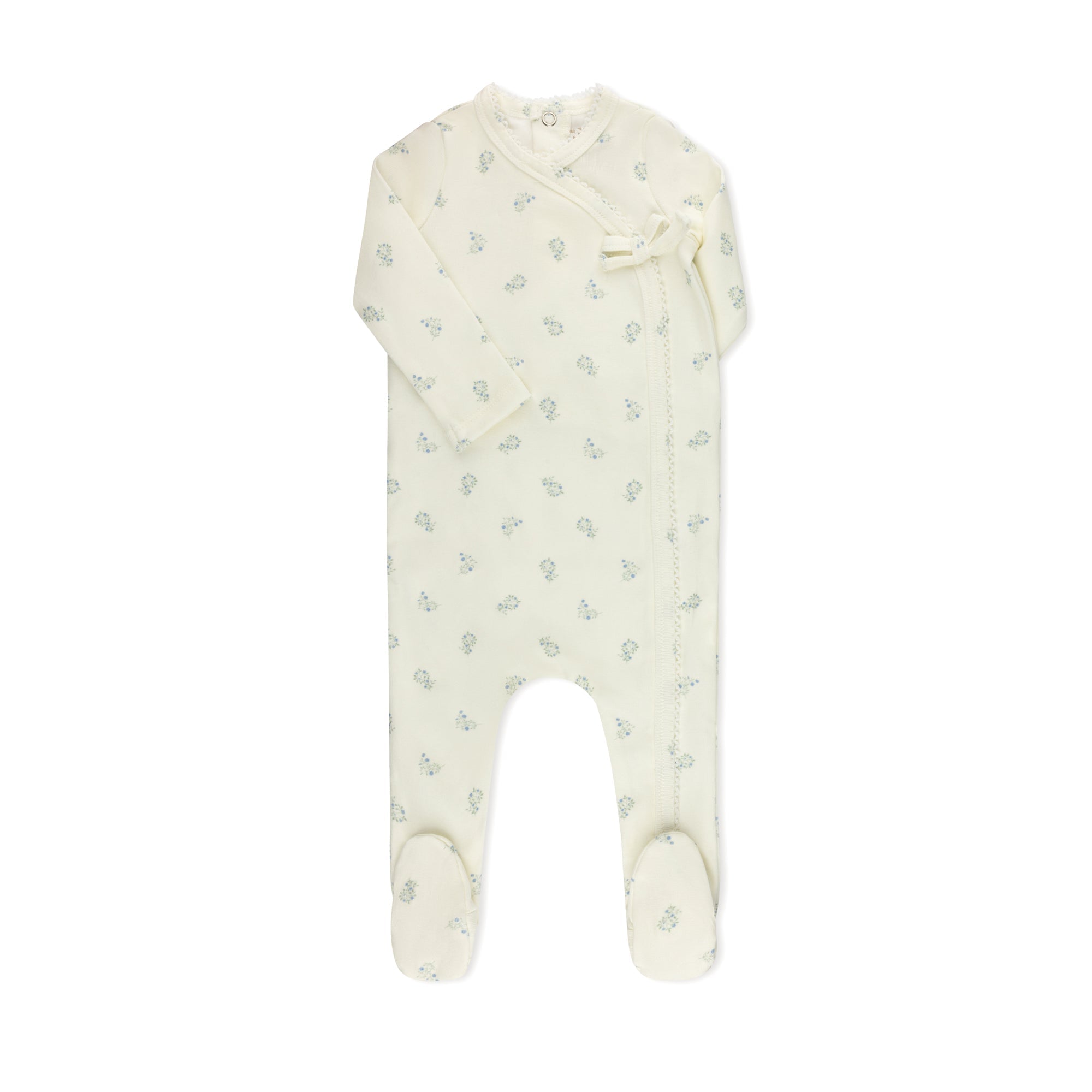 Scattered Floral pink baby footie without hat — TB by Tricot