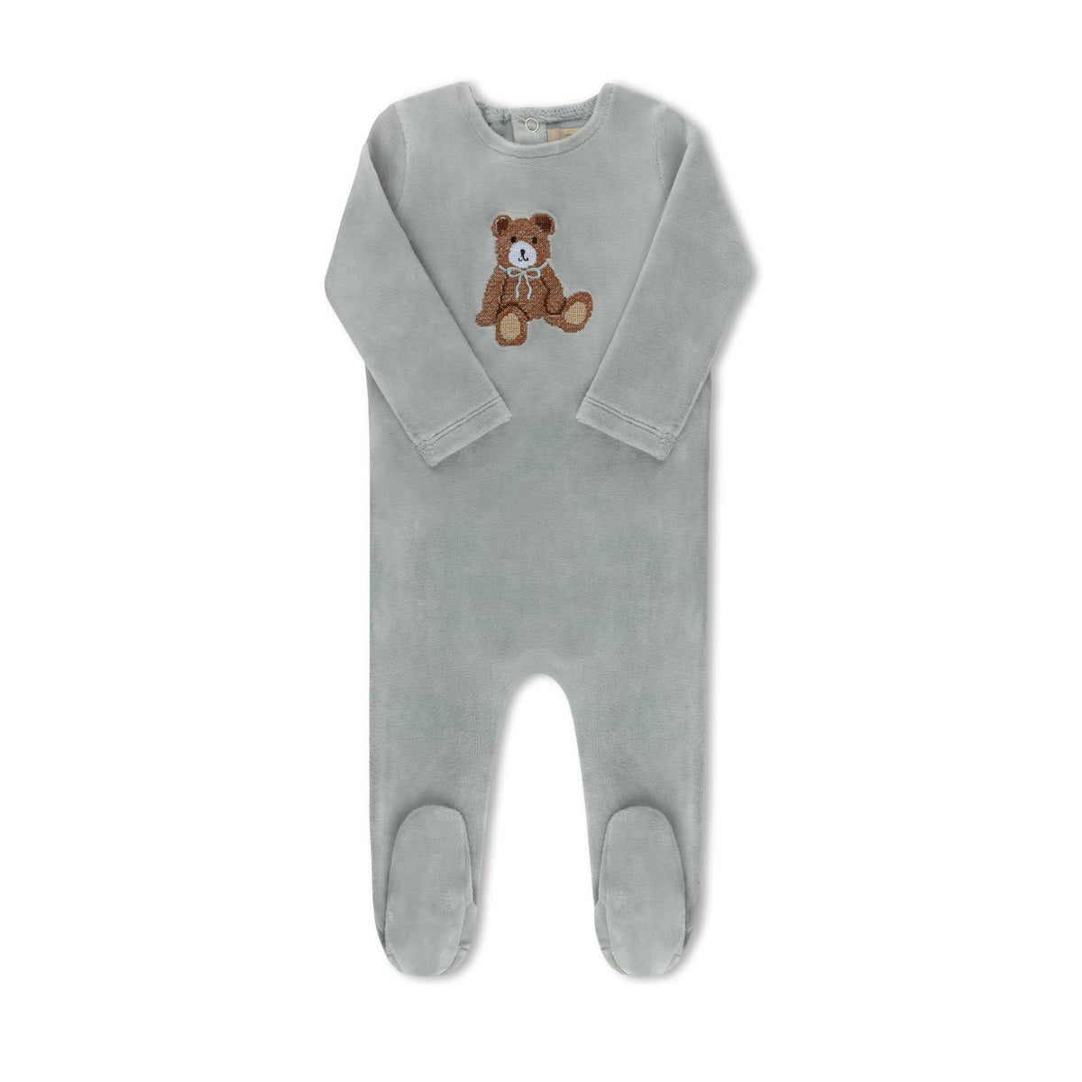 Teddy Bear blue baby footie without hat — TB by Tricot