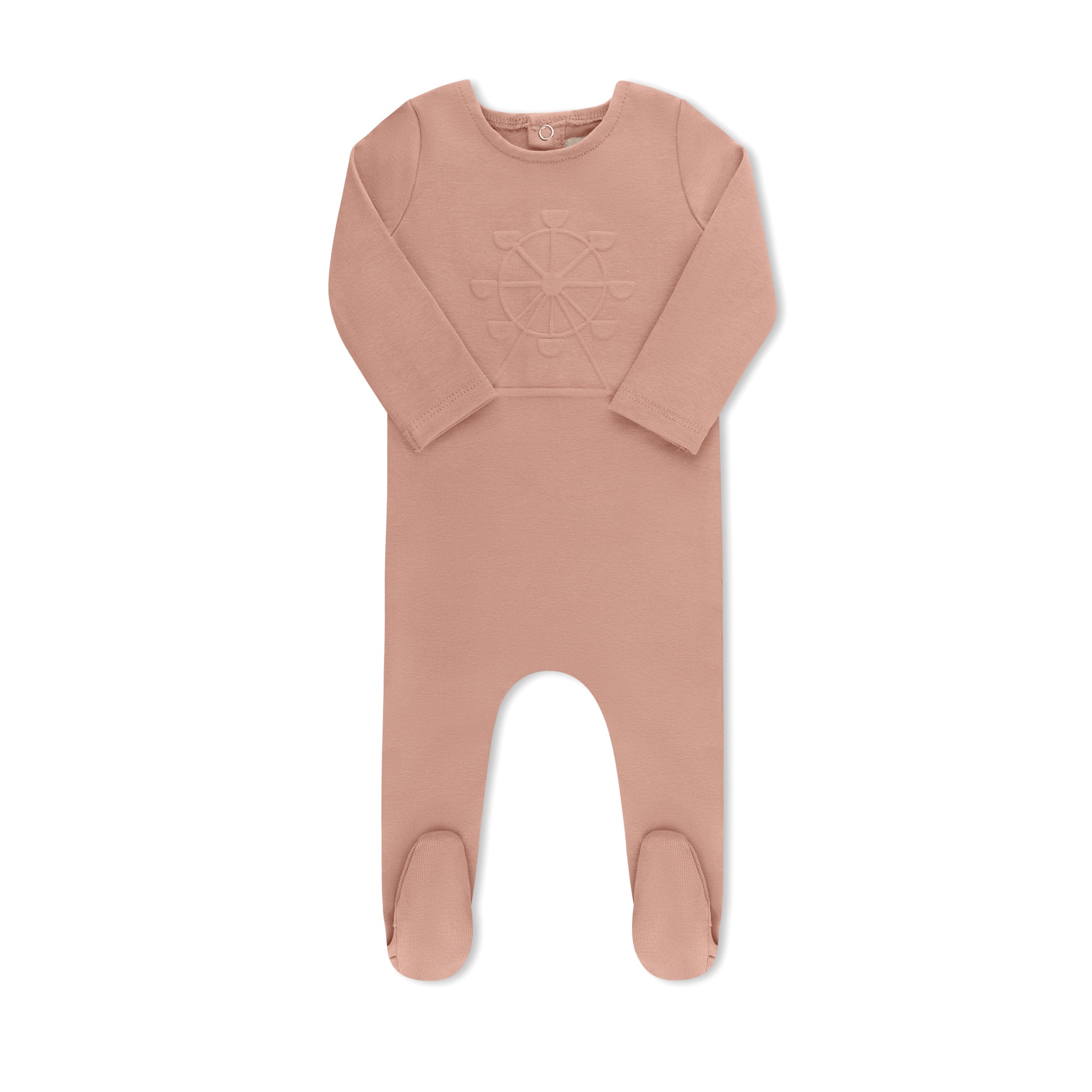 Ferris Wheel pink baby footie without hat — TB by Tricot