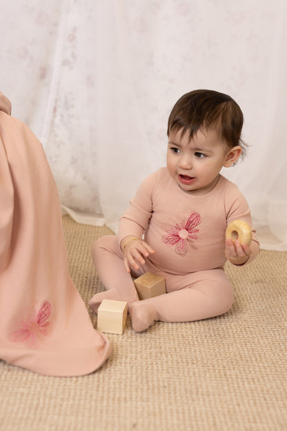 Embroidered Flower/Star Footie